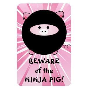 Vorsicht vor dem Ninja Pig auf Pink Magnet
