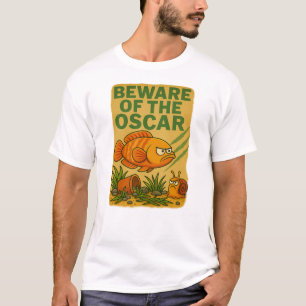 Vorsicht vor dem Oscar Funny Angry Fish Cartoon T-Shirt