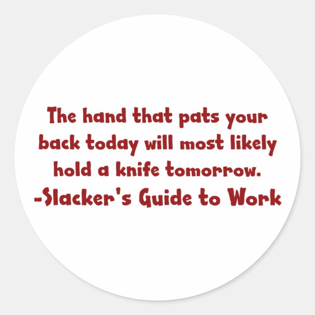 Vorsicht vor dem Patzen auf der Rückseite (2) Runder Aufkleber (Vorderseite)