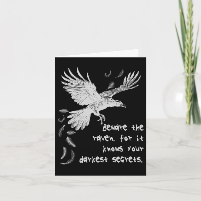 Vorsicht vor dem raven Halloween-Kostümtrick oder  Karte (Vorderseite)