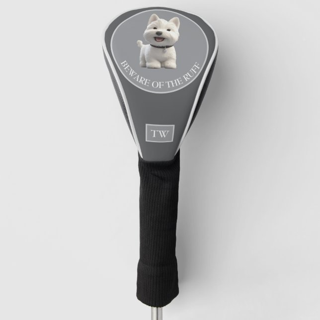 Vorsicht vor dem Ruff Custom Golf Kopfhaube Headcover (Vorderseite)