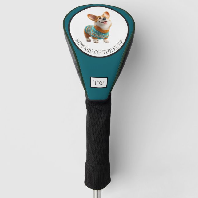 Vorsicht vor dem Ruff Custom Golf Kopfschutz Headcover (Vorderseite)