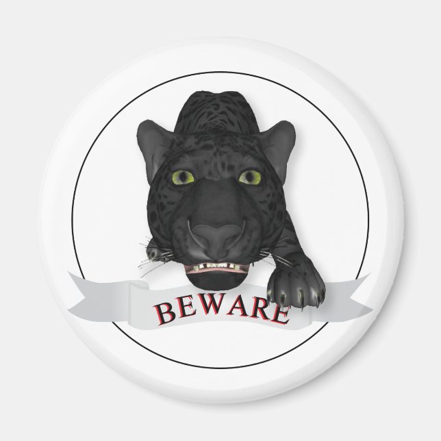 Vorsicht vor dem Schwarzen Panther! Magnet (Vorne)