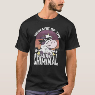 Vorsicht vor der glatten kriminellen Kuh für Kinde T-Shirt