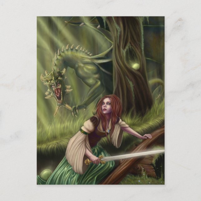 Vorsicht vor der Holzpostkarte Postkarte (Vorderseite)