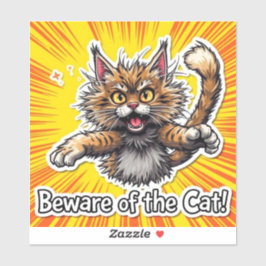 Vorsicht vor der Katze Aufkleber