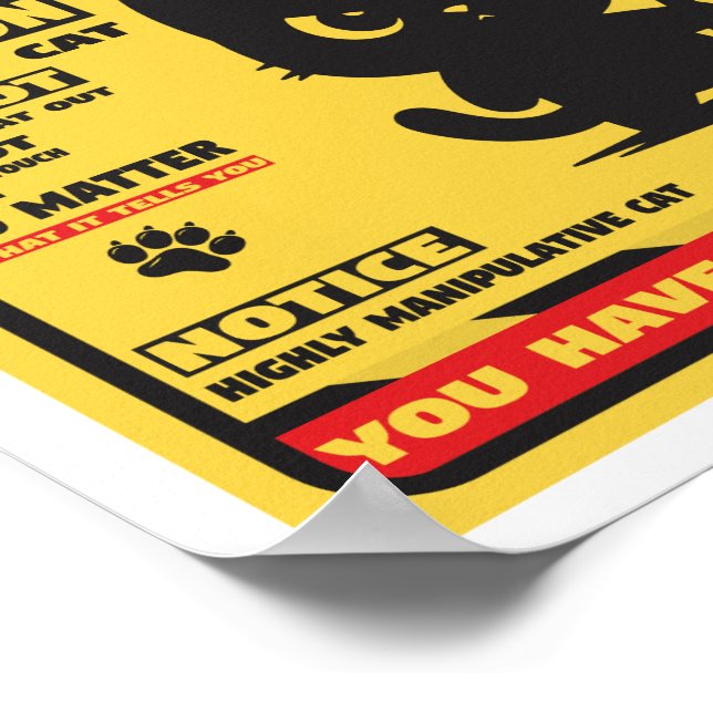 Vorsicht vor der Katze Poster (Ecke)