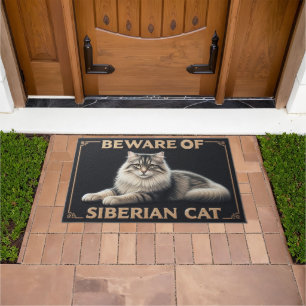 Vorsicht vor der sibirischen Katze, dem stylischen Fußmatte