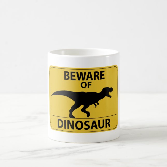 Vorsicht vor Dinosaurier Kaffeetasse (Mittel)