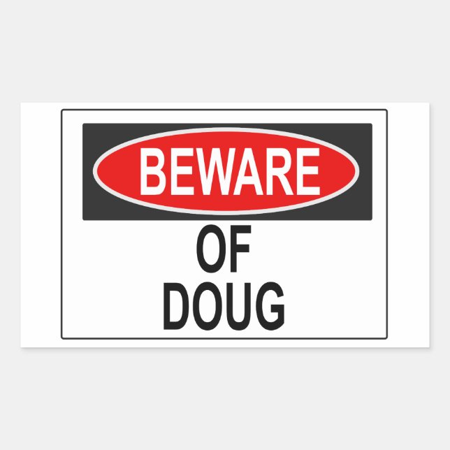 Vorsicht vor Doug Sticker (Vorderseite)