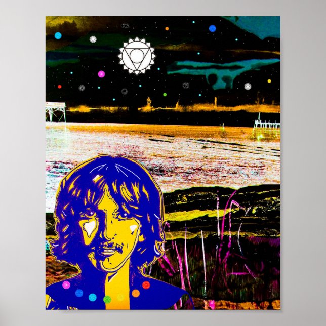 "Vorsicht vor Dunkelheit" George Harrison Art Prin Poster (Vorne)