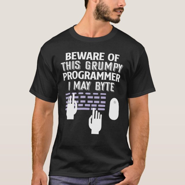 Vorsicht vor Grumpy-Programmierer T-Shirt (Vorderseite)
