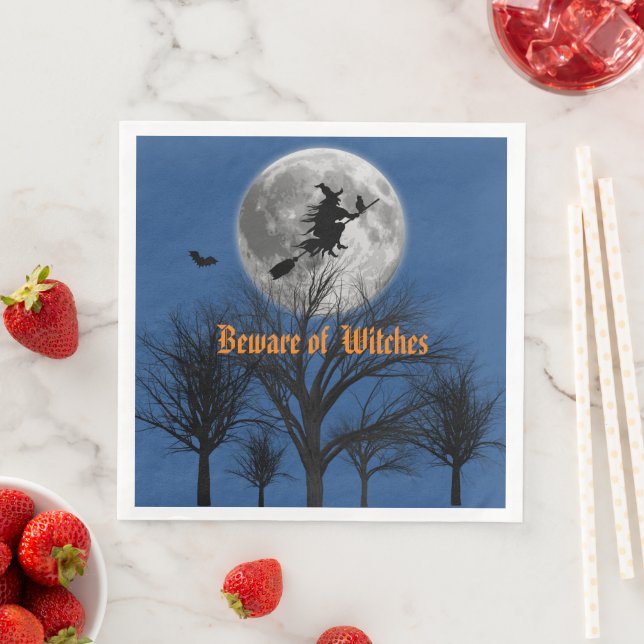 Vorsicht vor Hexen Serviette (Beispiel)