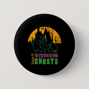 Vorsicht vor Hitchwandergeistern Halloween Button
