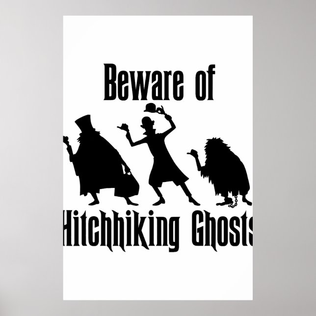 Vorsicht vor Hitchwanderungen Geister Funny Hallow Poster (Vorne)