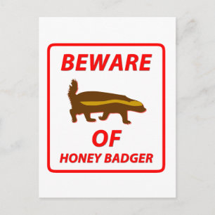 Vorsicht vor Honey Badger Postkarte