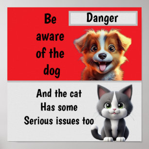 Vorsicht vor Hund ...und Katze Poster