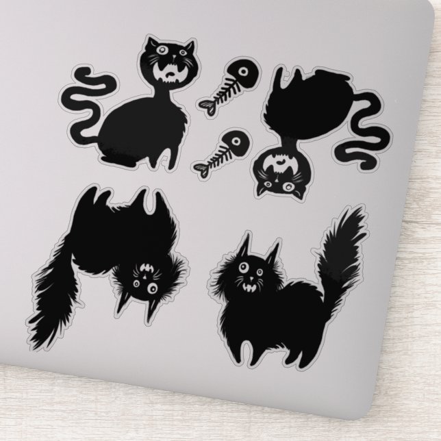 Vorsicht vor Hungerkatzen Aufkleber (Detail)