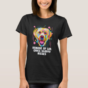 Vorsicht vor Lab gibt schlabberige Küsse Labrador T-Shirt