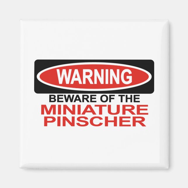 Vorsicht vor Miniatur Pinscher Magnet (Vorne)