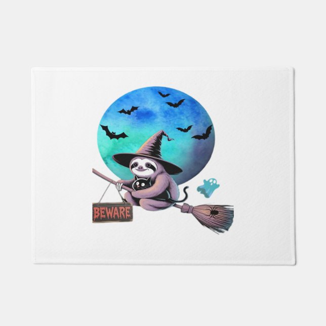 Vorsicht vor Niedlicher Hexenfliege auf Broom Hall Fußmatte (Vorderseite)