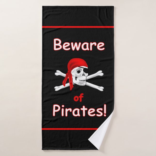 Vorsicht vor Piraten Badehandtuch (Badehandtuch)