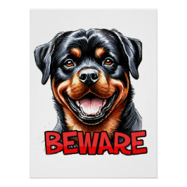 Vorsicht vor Rotweiler Poster