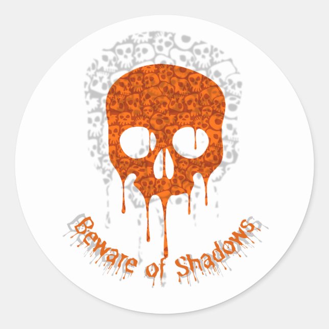 Vorsicht vor Schatten Runder Aufkleber (Vorderseite)