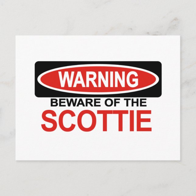 Vorsicht vor Scottie Postkarte (Vorderseite)