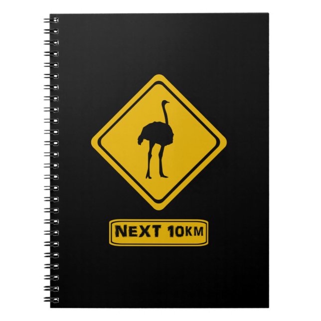 Vorsicht vor Strauß Notizblock (Vorderseite)