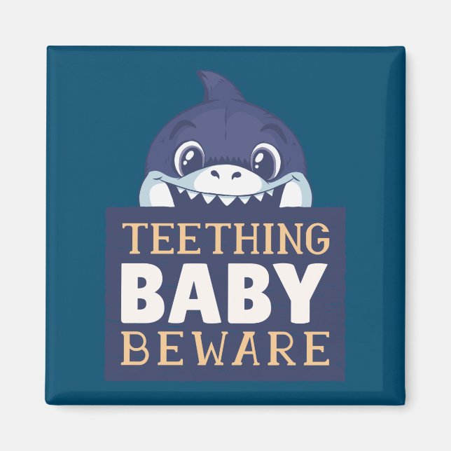 Vorsicht vor Teething Baby Shark Magnet (Vorne)