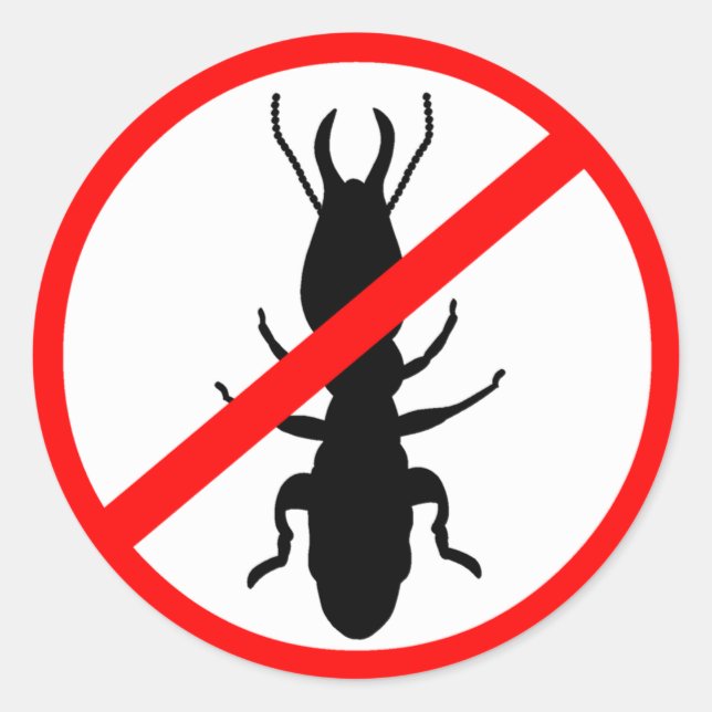 Vorsicht vor Termites Runder Aufkleber (Vorderseite)