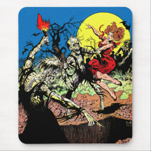 Vorsicht vor Vintagen Horror Comic Graveyard Zombi Mousepad