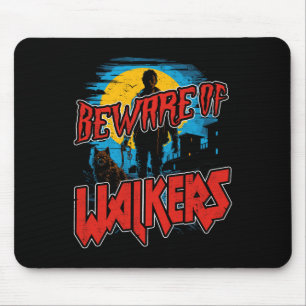 Vorsicht vor Walkern Beängstigend Zombie Dog Walke Mousepad