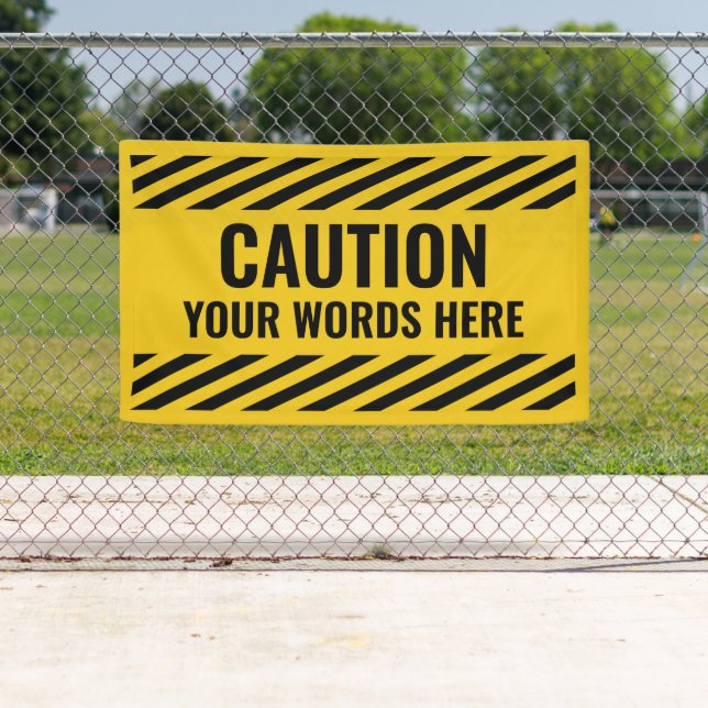 Vorsicht Warnhinweis Gelbe schwarze Streifen jeden Banner (Insitu)