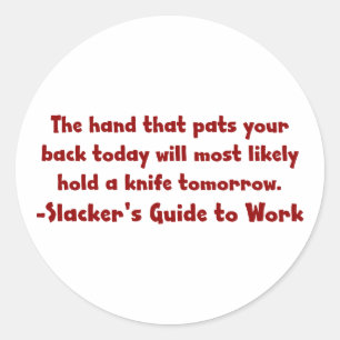 Vorsicht, wenn Sie auf der Rückseite klopfen (2) Runder Aufkleber