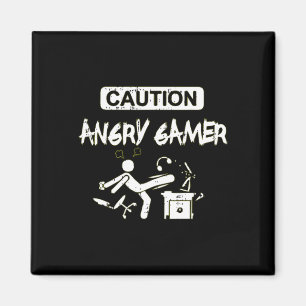 Vorsicht wütend Gamer Computer Funny Video Game Ge Magnet