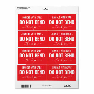 Vorsichtig behandeln - Nicht knicken Versandetiket