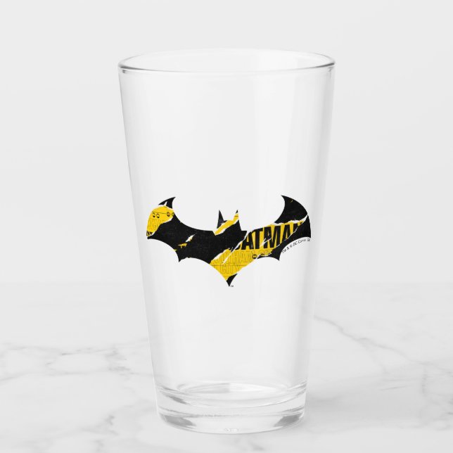 Vorsichtsband-Batman-Logo Glas (Vorderseite)