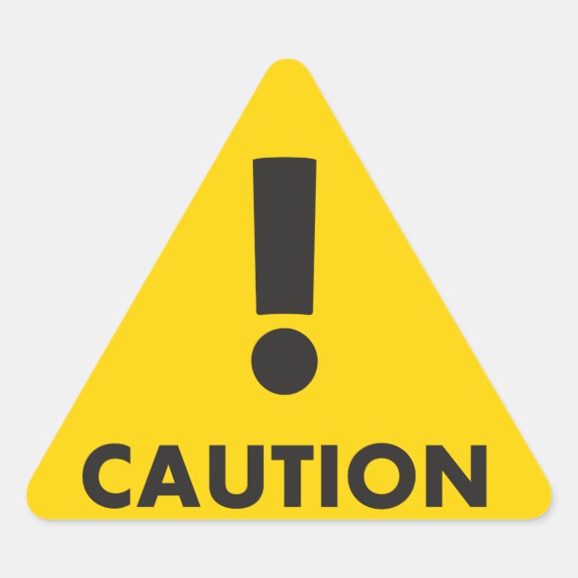Vorsichtsdreieck - Schwarz-Gelb-Sichtgefährdung Dreieckiger Aufkleber (Vorderseite)