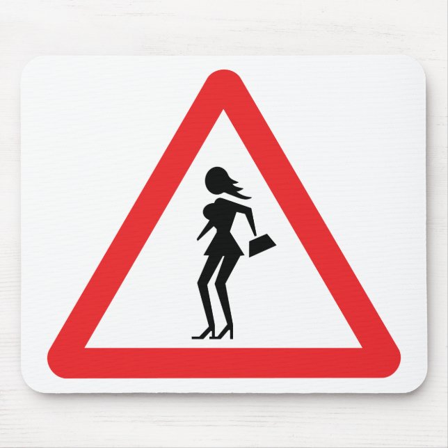 Vorsichtsprostitution Straßenverkehrszeichen Mousepad (Vorne)