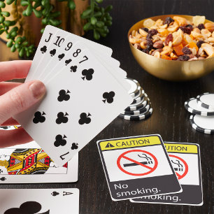 Vorsichtsschild Rauchen verboten Spielkarten