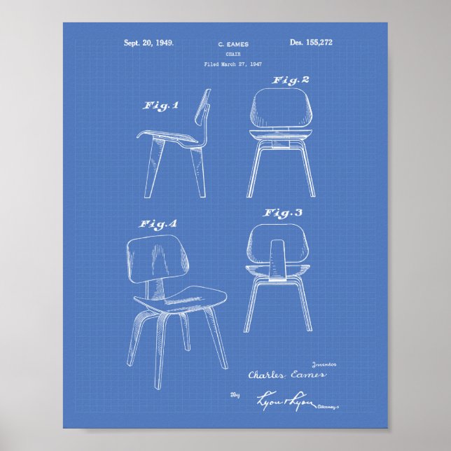 Vorsitz 1949 Patentart - Blueprint Poster (Vorne)