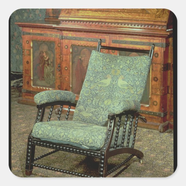 Vorsitz von William Morris Quadratischer Aufkleber (Vorderseite)