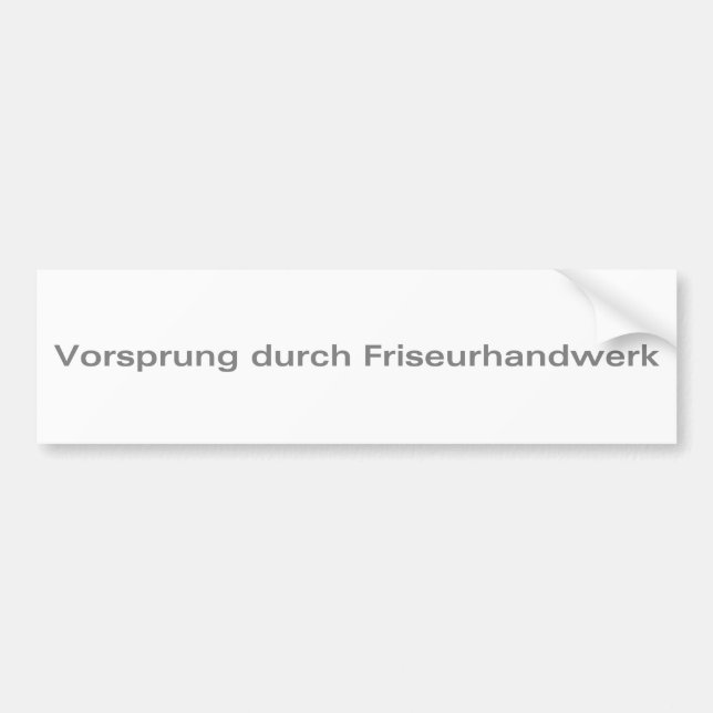 Vorsprung-durch-Friseurhandwerk-Silber Autoaufkleber (Vorne)