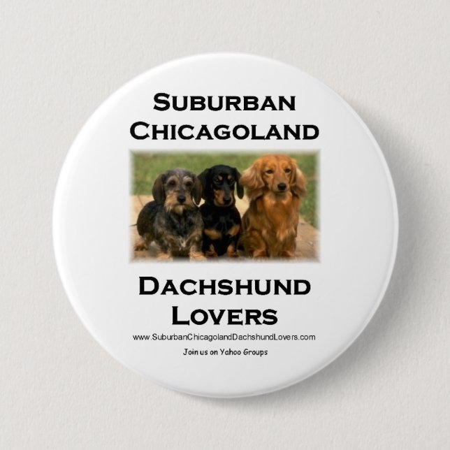 VorstadtChicagoland Dackel-Liebhaber Button (Vorderseite)