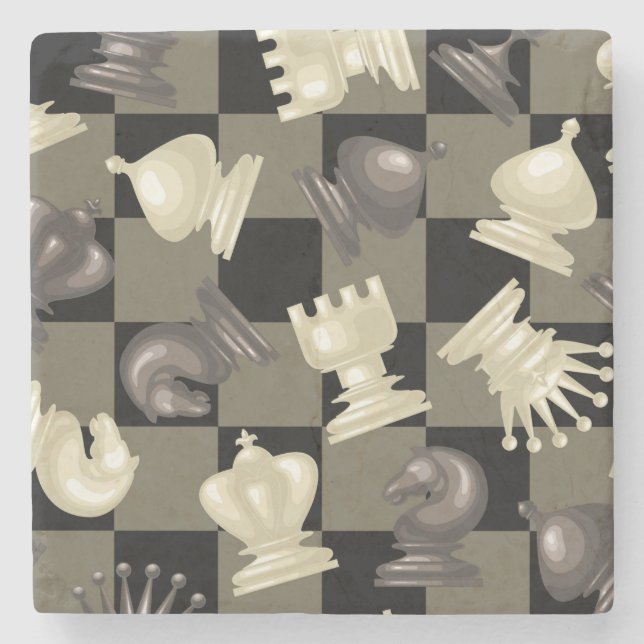 Vorstand der Schachfiguren Steinuntersetzer (Vorderseite)