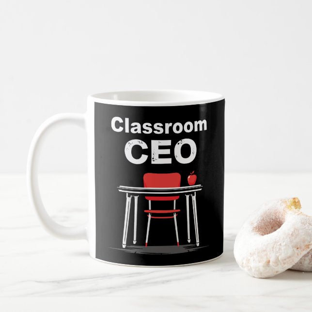 Vorstandsvorsitzender von Classroom Funny Teacher Kaffeetasse (Mit Donut)