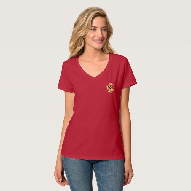 Vorstellung des neuen Jahres 2024 | Women V-Neck T-Shirt (Vorderseite Vollansicht)