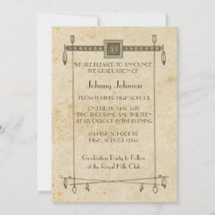 Vorstellung des Retro Feather Banner Theme Abschlu Einladung